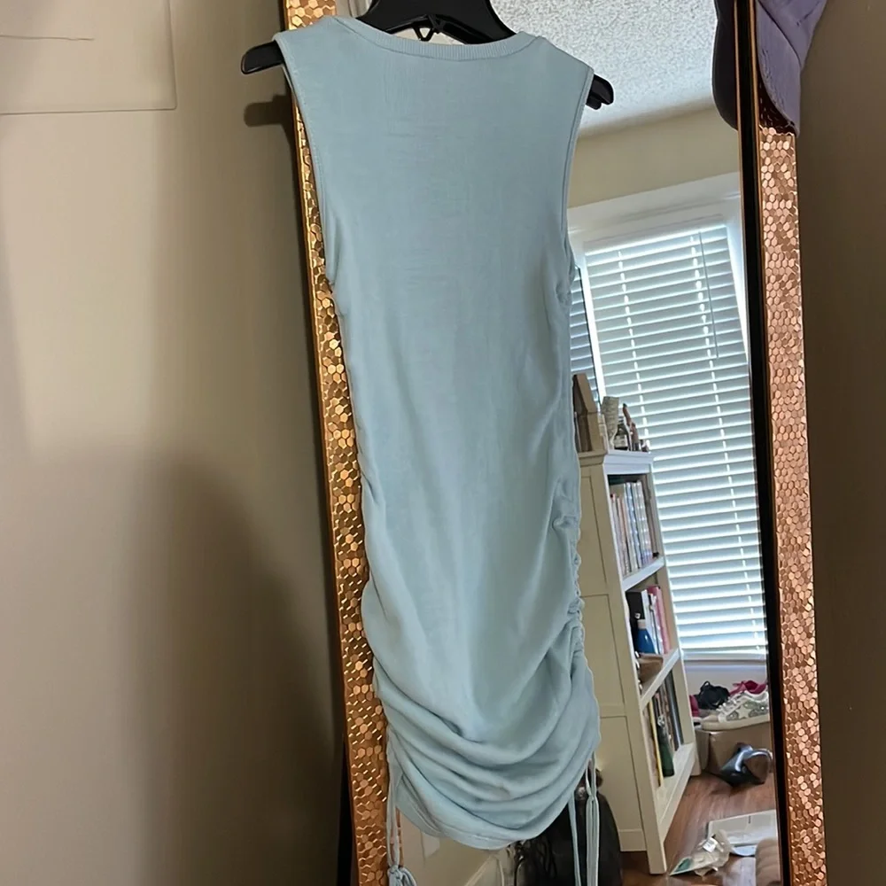 Blue Mini Dress Ruched Sides - Picture 2 of 3